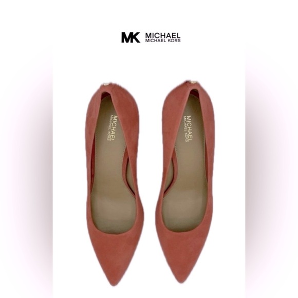 Michael Michael Kors Pink-Grapefruit Suede Shoes SZ 7.5M - Picture 1 of 14